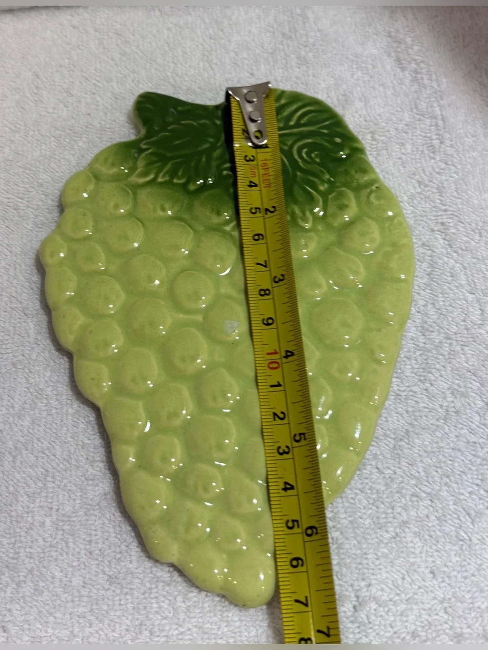 Vintage Green Grape Cluster Wall Hanging Or Serving Plate Made In Brazil
